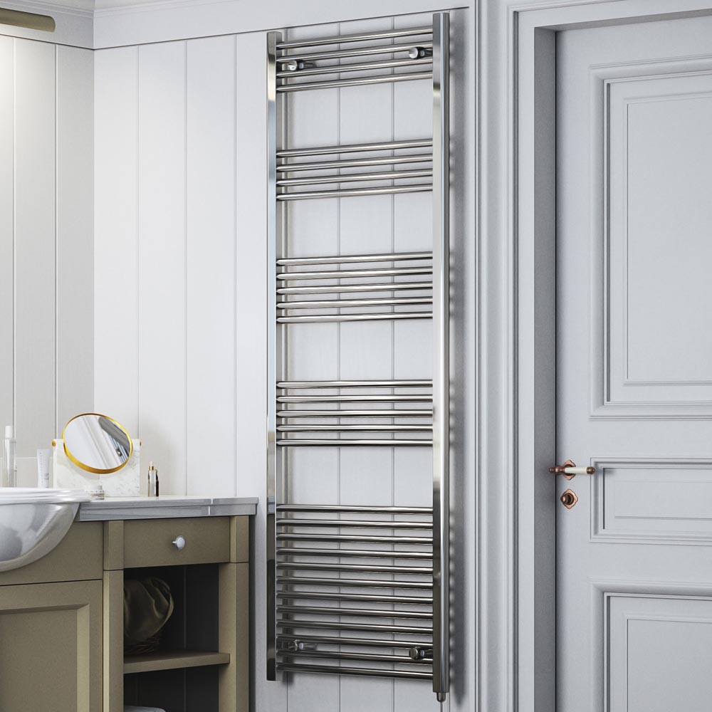 Terma Leo E 2046BTU Chrome Electric Fixed Temperature Towel Rail 1800 x 600mm Image 2