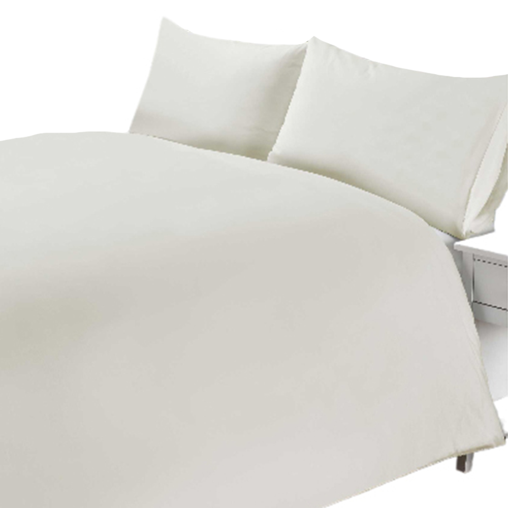 Rapport Home Double Cream 200 Thread Count Cotton Percale Quilt Cover Image 1