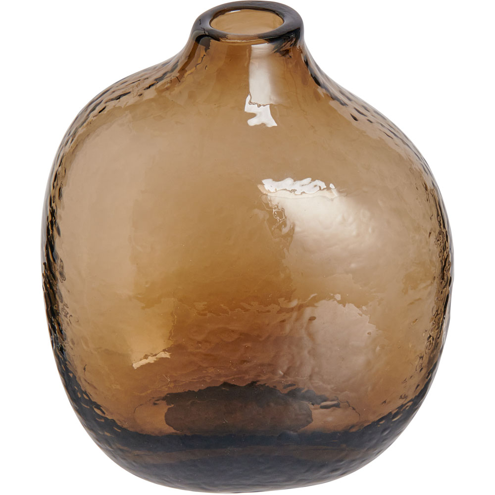 Wilko Brown Irregular Glass Vase Wilko