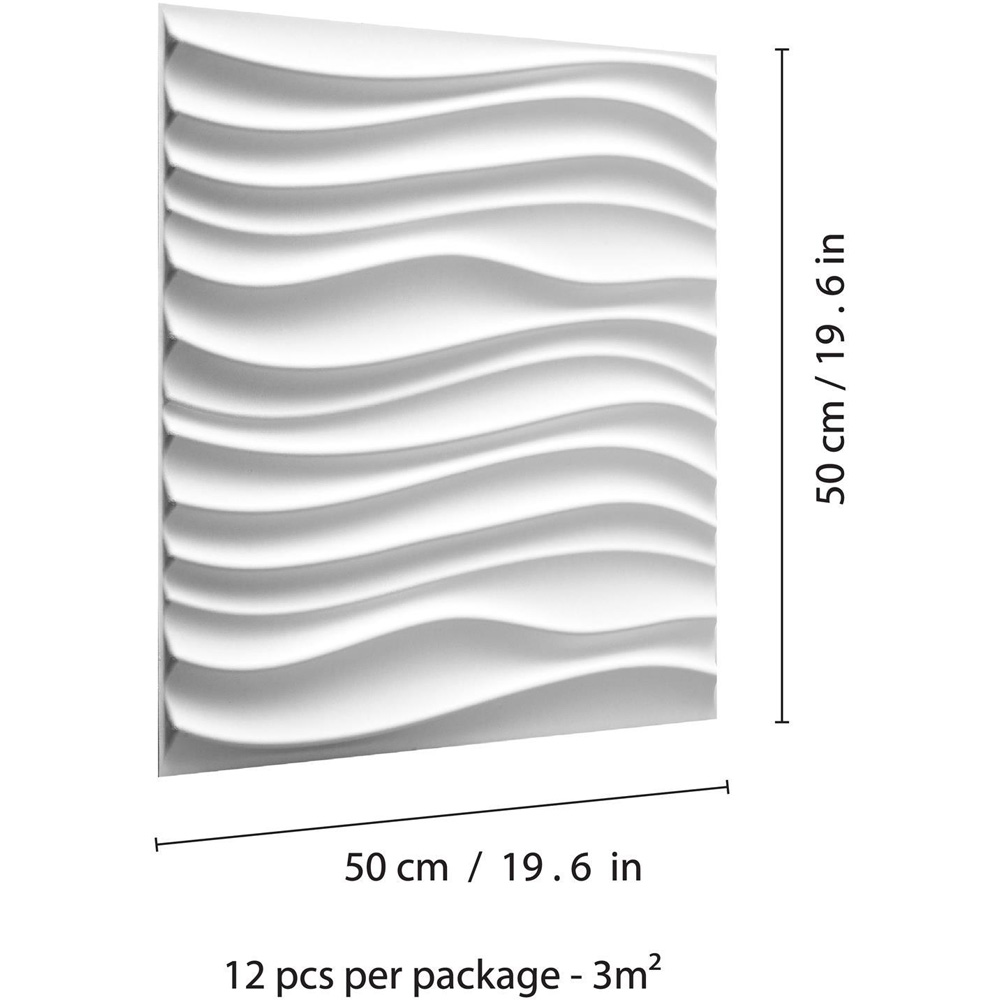 Walplus Off White Maxwell 3D Wall Panel 12 Pack Image 6