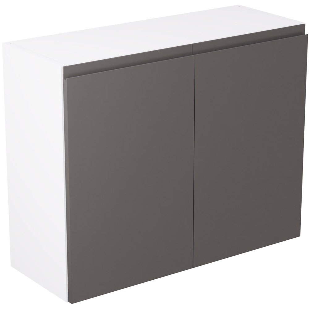 Kitchen Kit J-Pull Matt Graphite Wall Kitchen Cabinet Flatpack 900mm Image 1