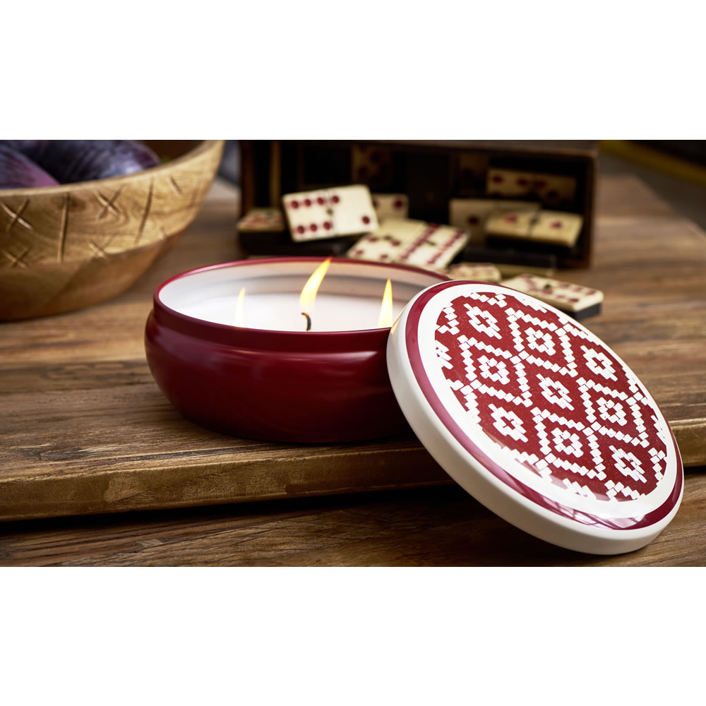 Wilko Red Tin 3 Wick Candle Wilko