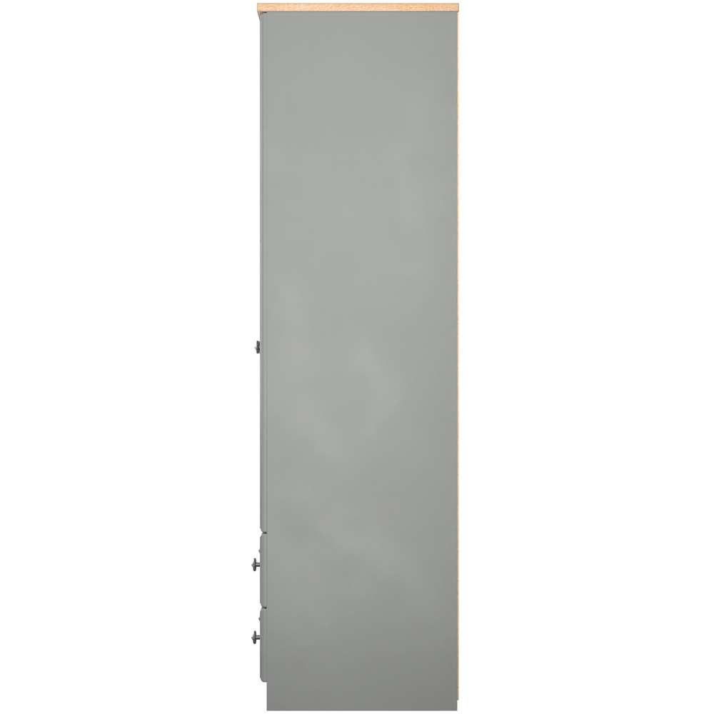 Crowndale Norfolk 2 Door 2 Drawer Dusk Grey and Bardolino Oak Wardrobe Ready Assembled Image 5