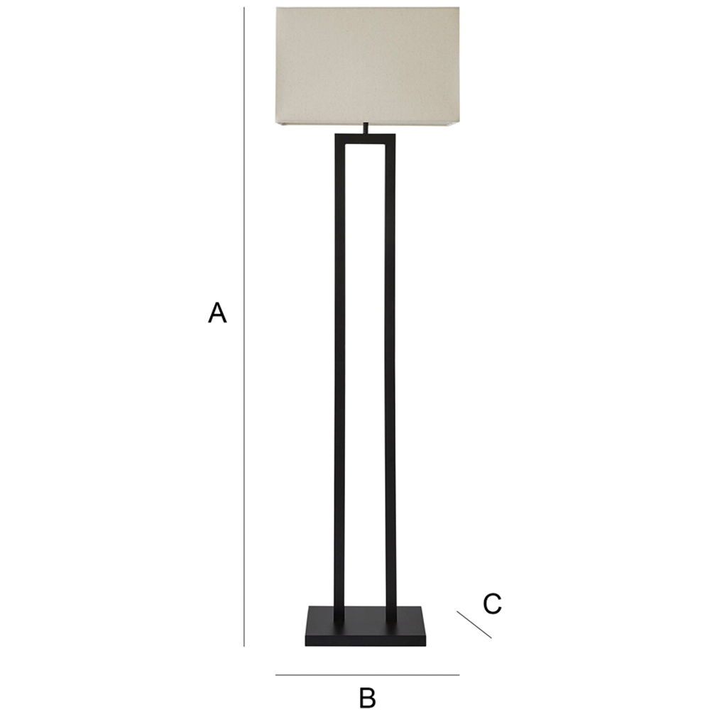 ValueLights Gloria Lamp Shade Black Double Stem Metal LED Floor Lamp Image 7