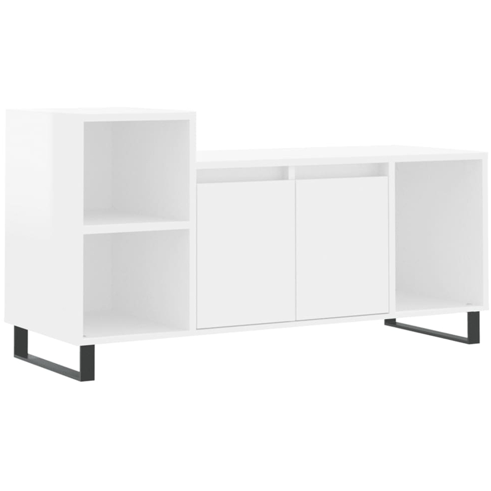 vidaXL 2 Door 3 Shelf White TV Cabinet Image 2
