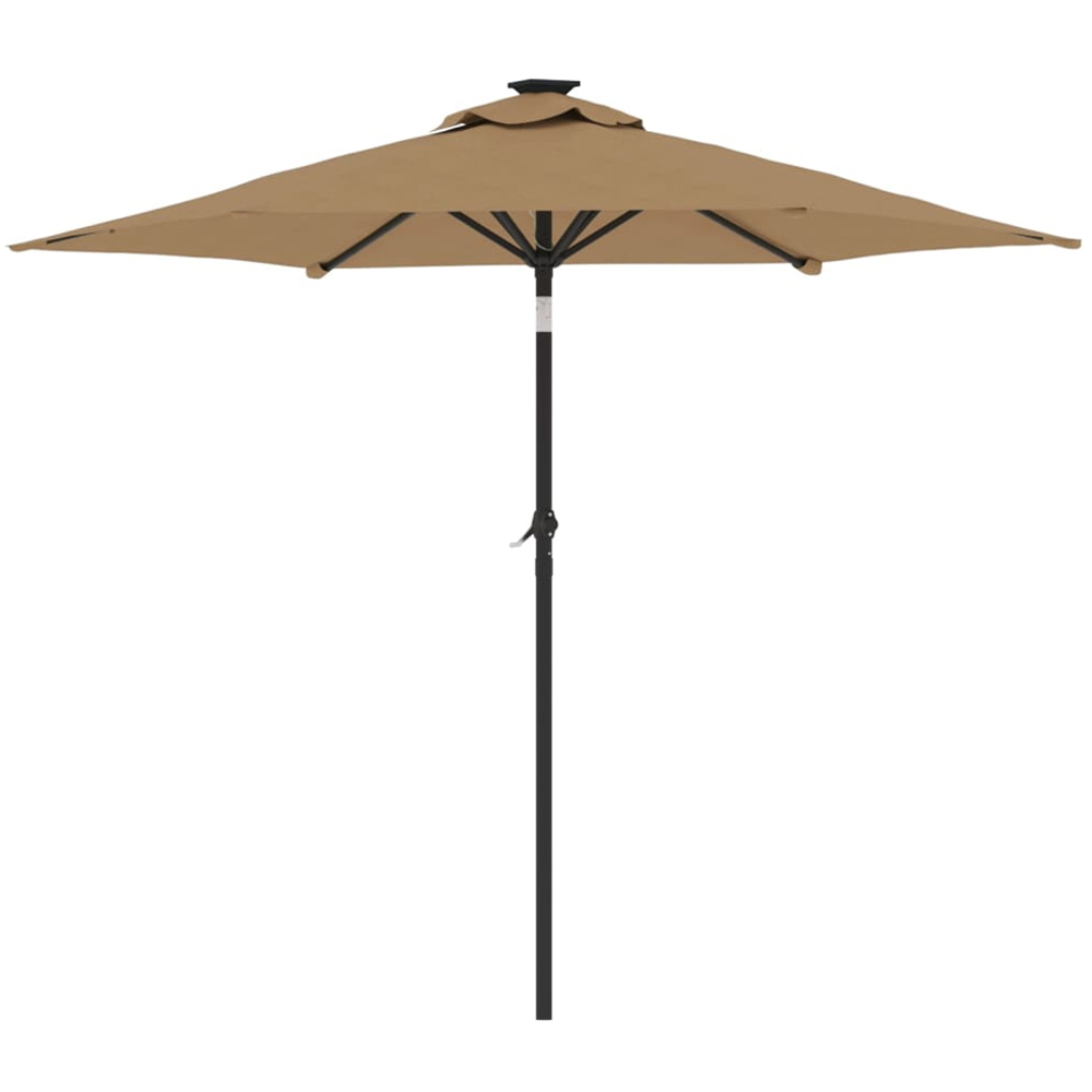 vidaXL Taupe Garden Parasol with Steel Pole 2.25m Image 4