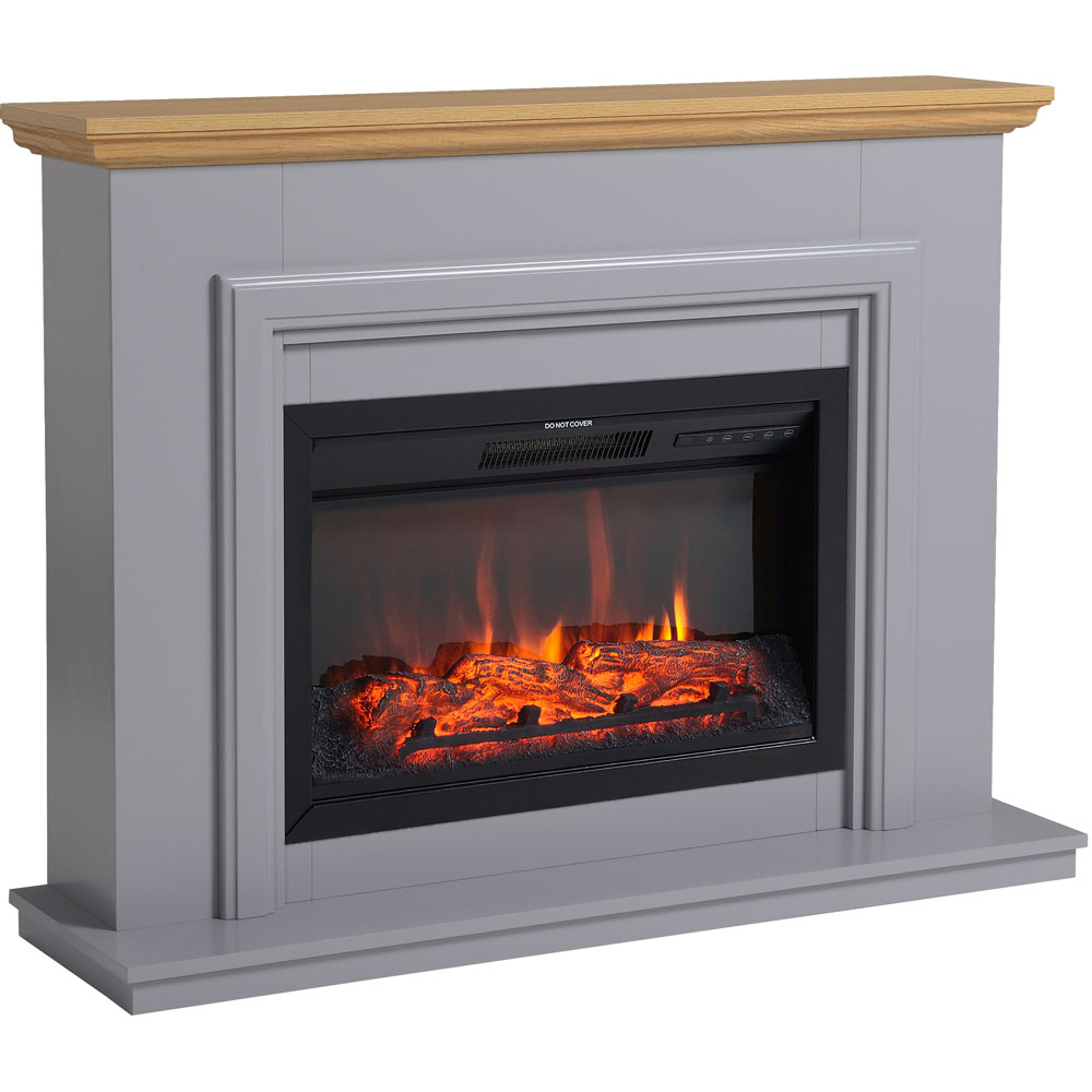 Focal Point Horsham Oak and Grey Electric Fire Suite Image 3