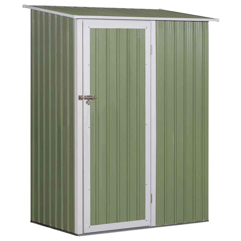 Outsunny Light Green Metal Storage Shed 1.86 x 1.43 x 0.89m Image 1
