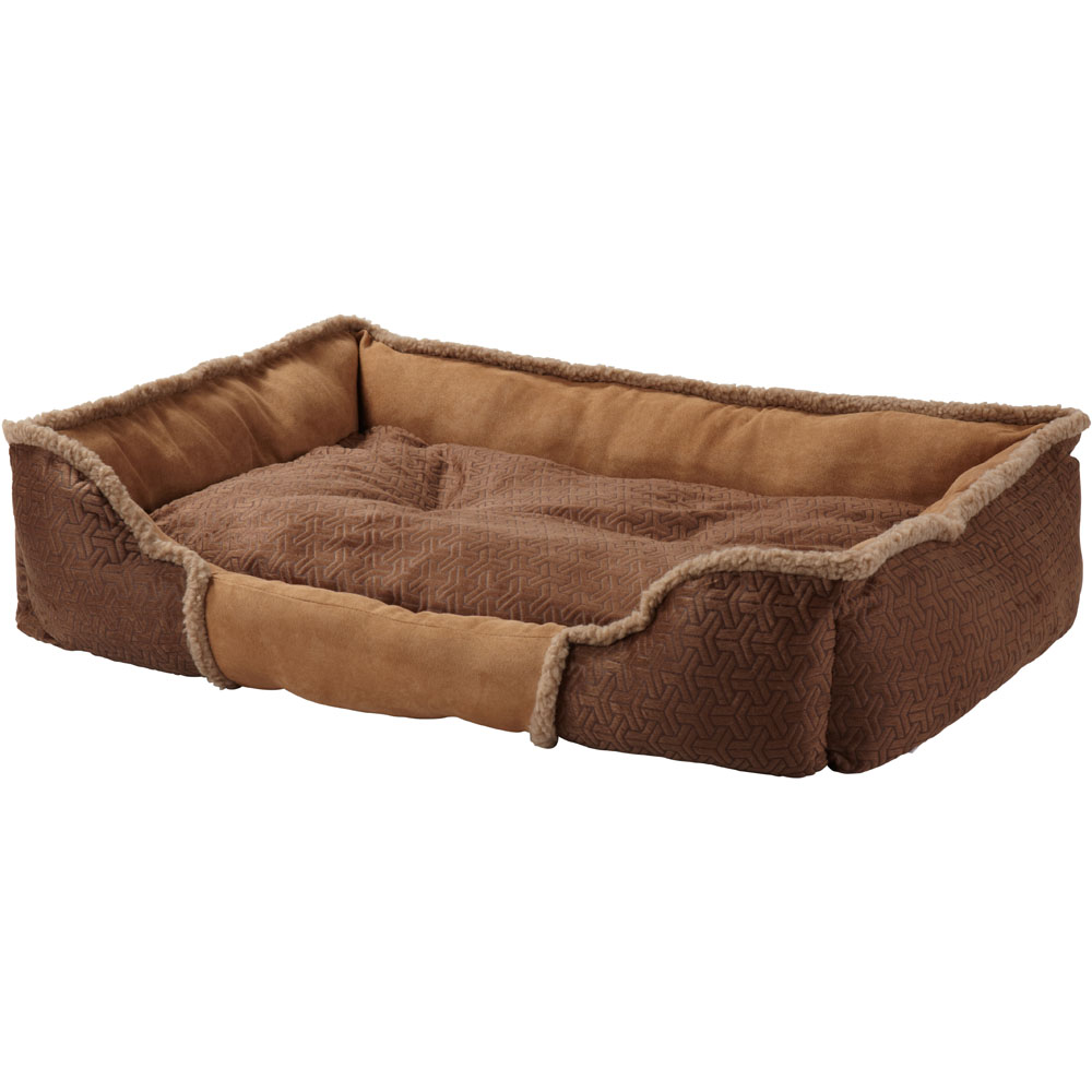 Bunty Kensington Large Brown Fleece Fur Cushion Dog Bed Image 3