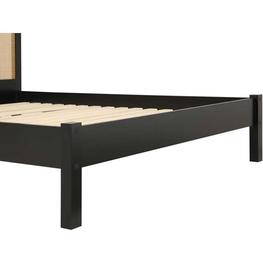 Croxley King Size Black and Oak Rattan Bed Image 5