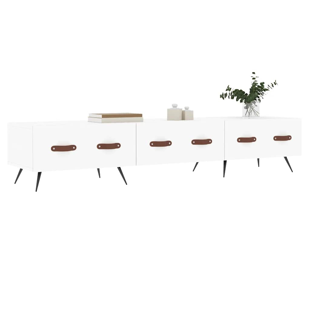 vidaXL 3 Drawer White TV Cabinet Image 3