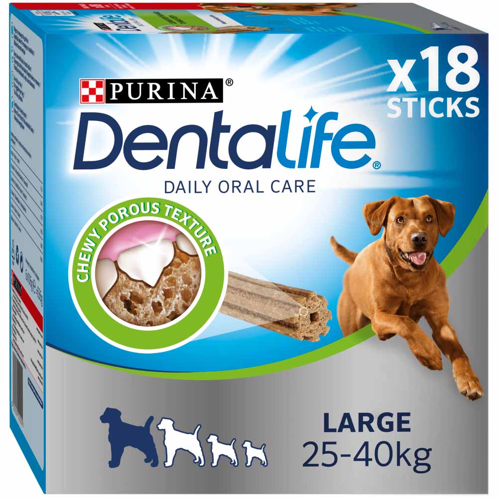 Dentalife Large Dog Chews 18 Sticks 636g Image 1