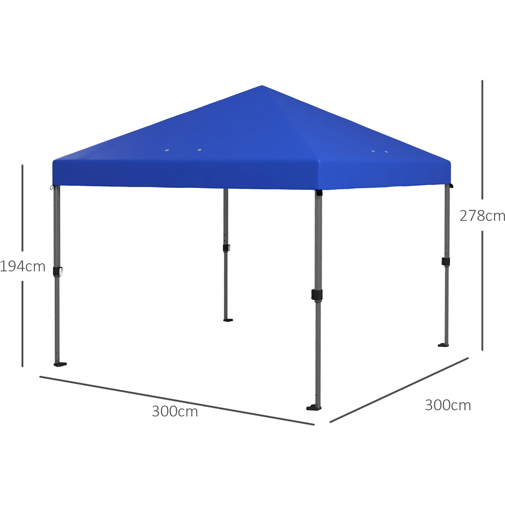 Outsunny 3 x 3m Blue Steel Frame Pop Up Gazebo Image 7