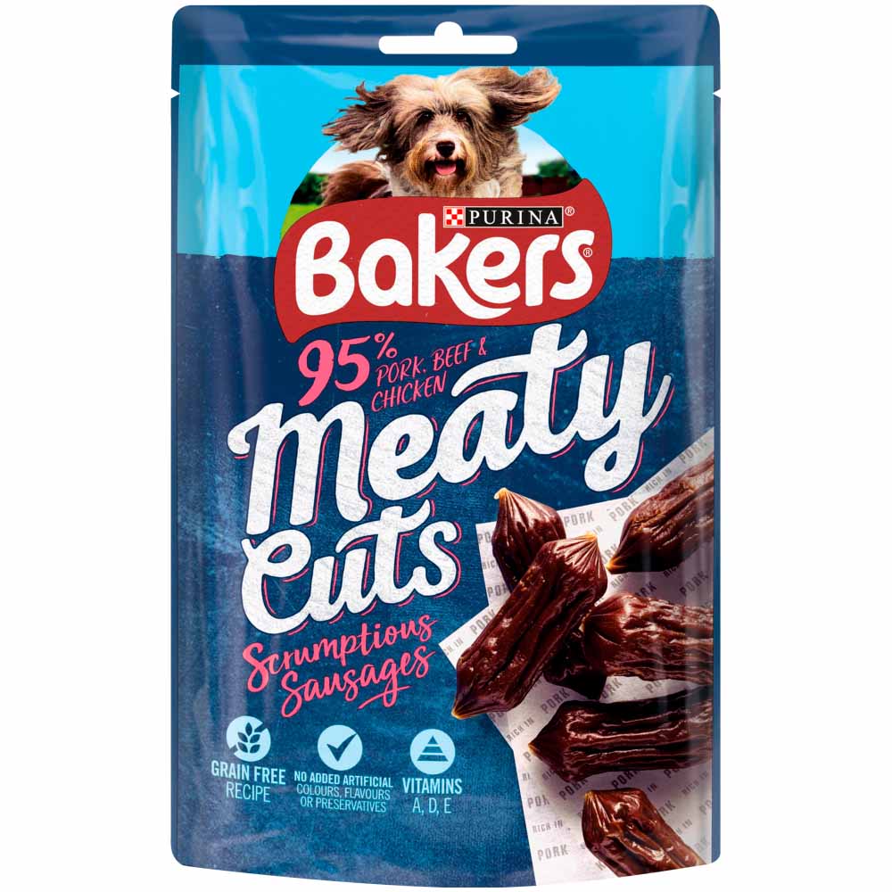 Bakers Meaty Cuts Dog Treats Scrumptious Sauages 90g Image 2