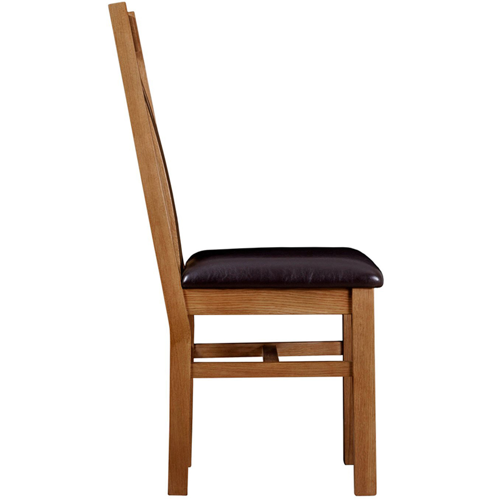 Jonas & James Kinsale Set of 2 Oak Faux Leather Dining Chair Image 3