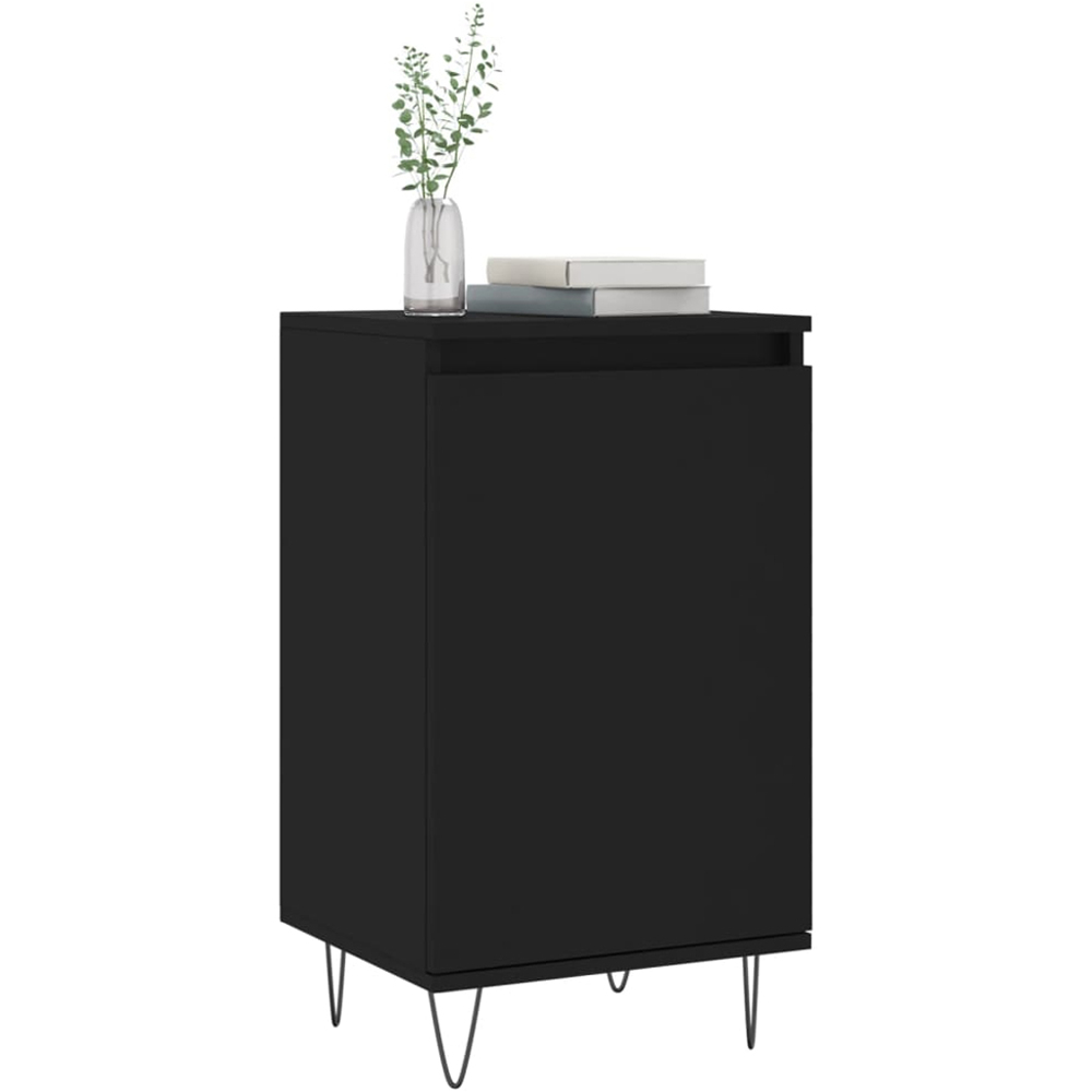 vidaXL Single Door Black Sideboard Set of 2 Image 3