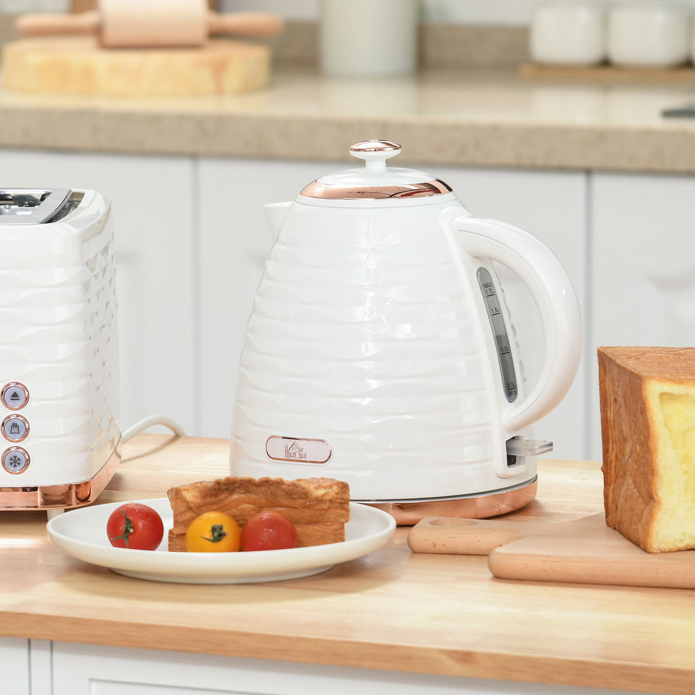 HOMCOM 800-207V70CW White Ripple 1.7L Electric Kettle 3kW Image 2
