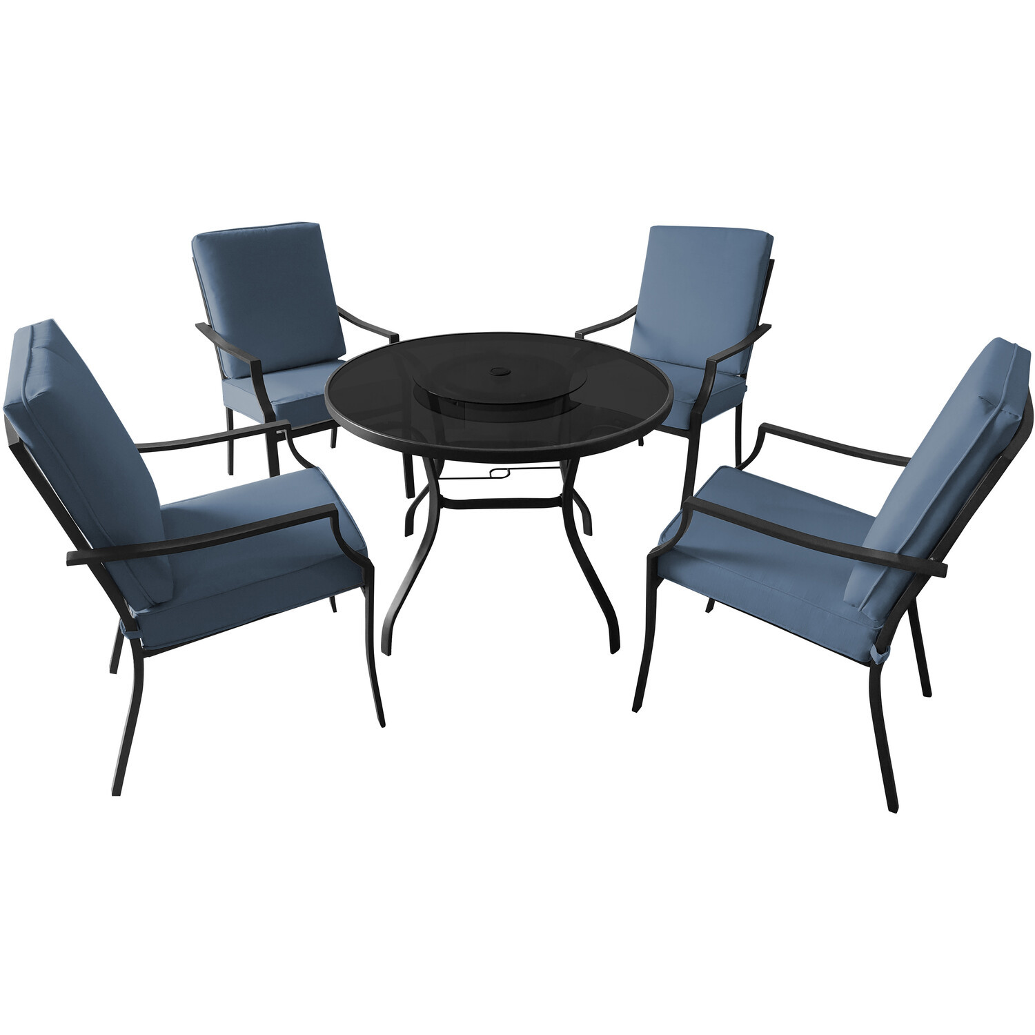 Sardinia 4 Seater Patio Dining Set Blue Image 2