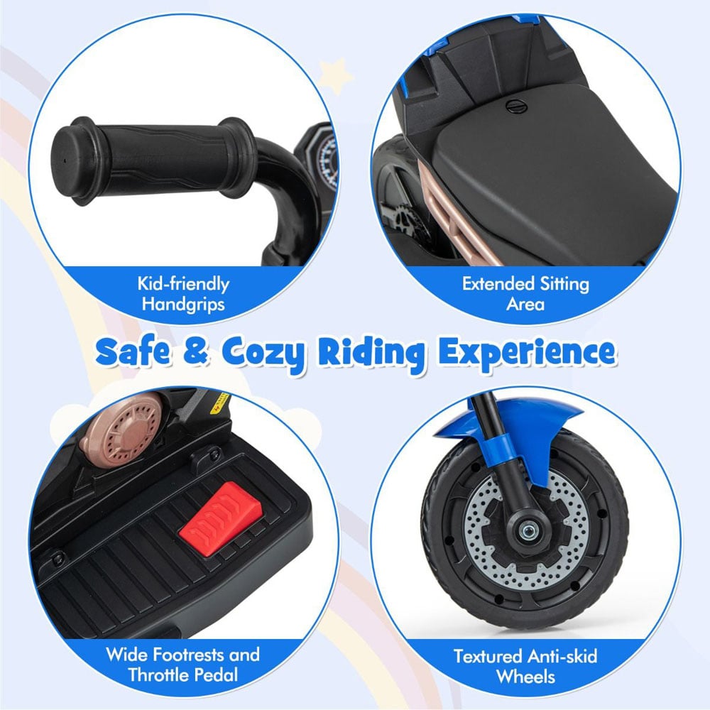 Costway Blue Kids Ride On Motorcycle Image 6