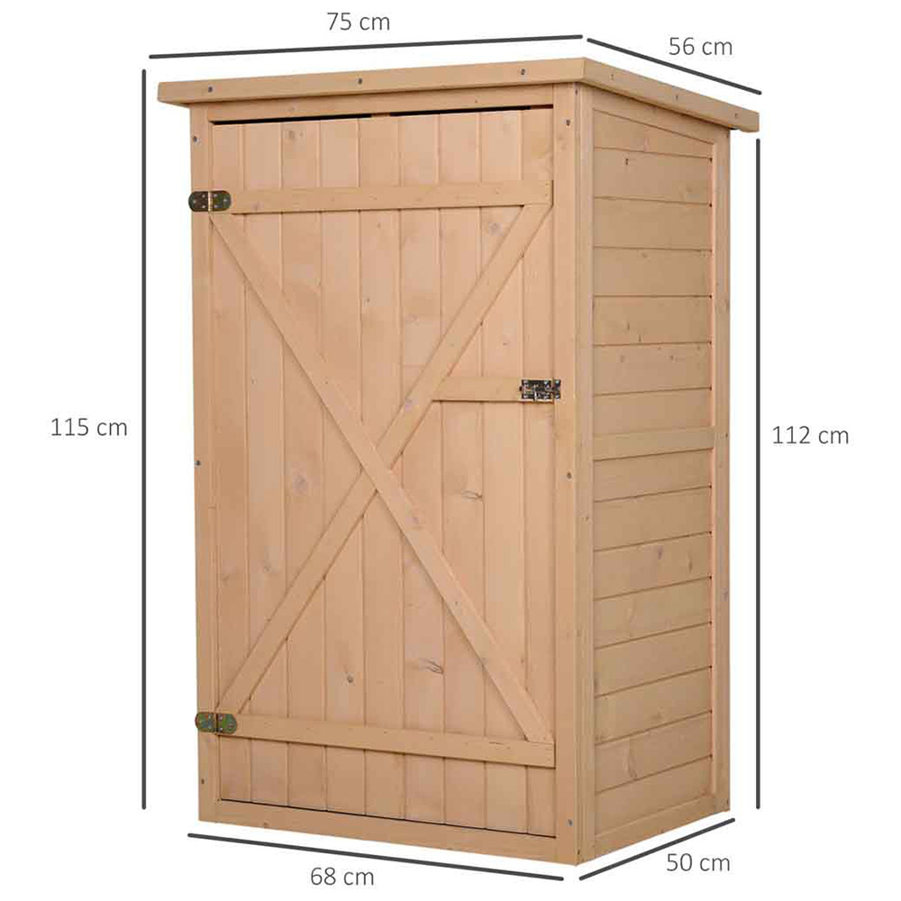 Outsunny 2.2 x 1.6ft Natural Tool Shed Image 6