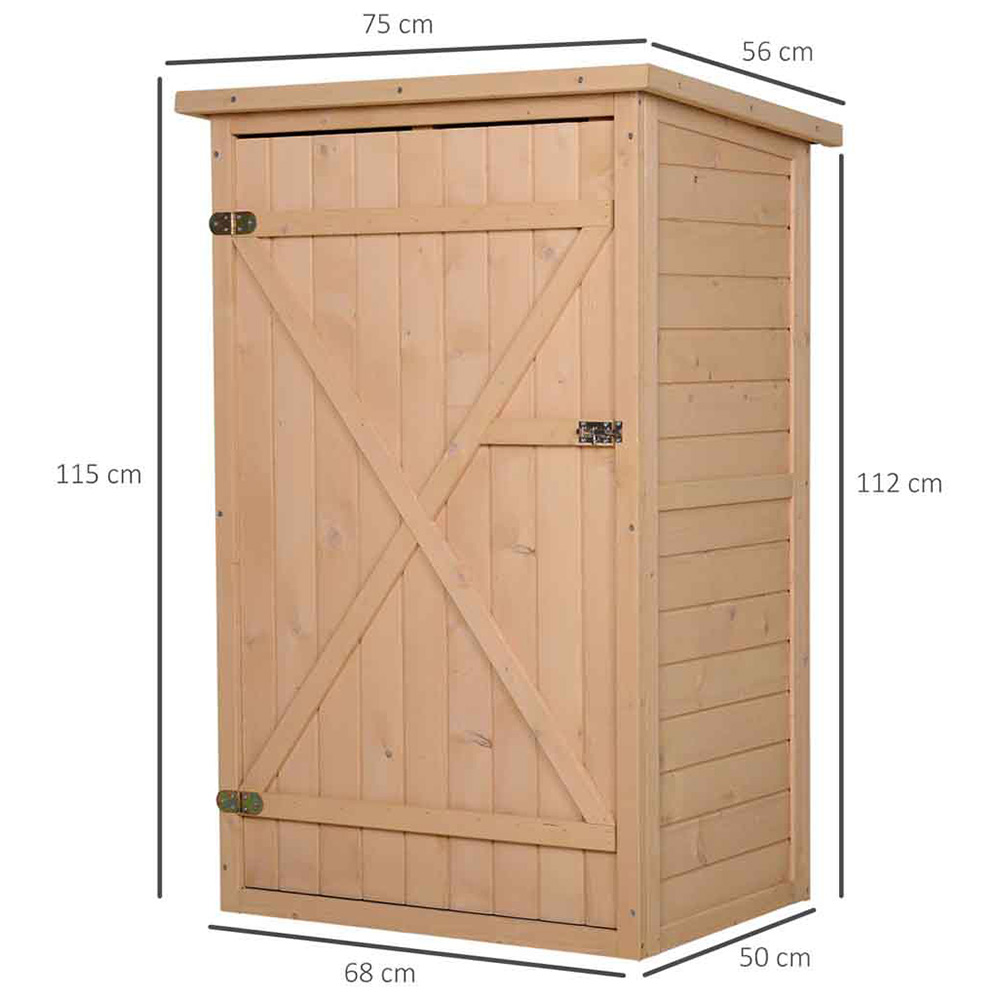 Outsunny Wooden Storage Shed Natural Image 6