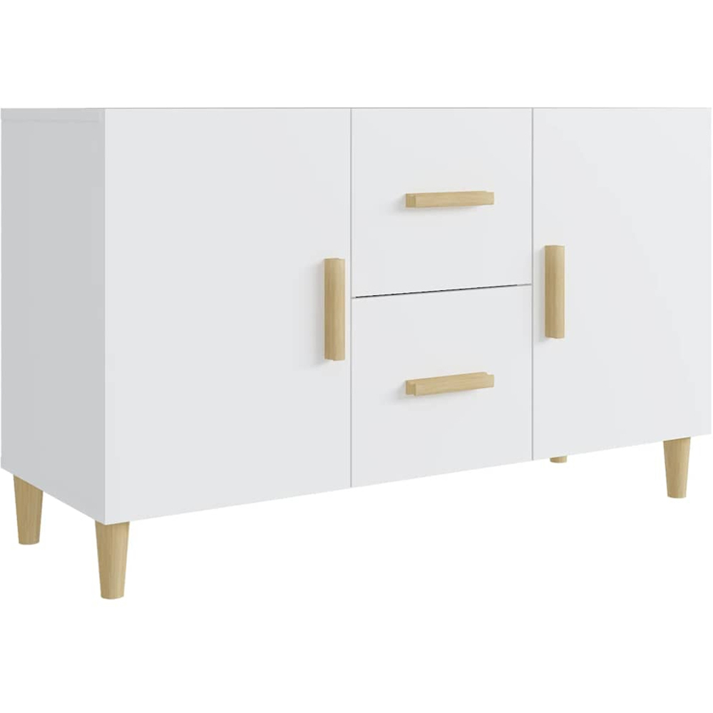 vidaXL 2 Door 2 Drawer White Sideboard Image 2