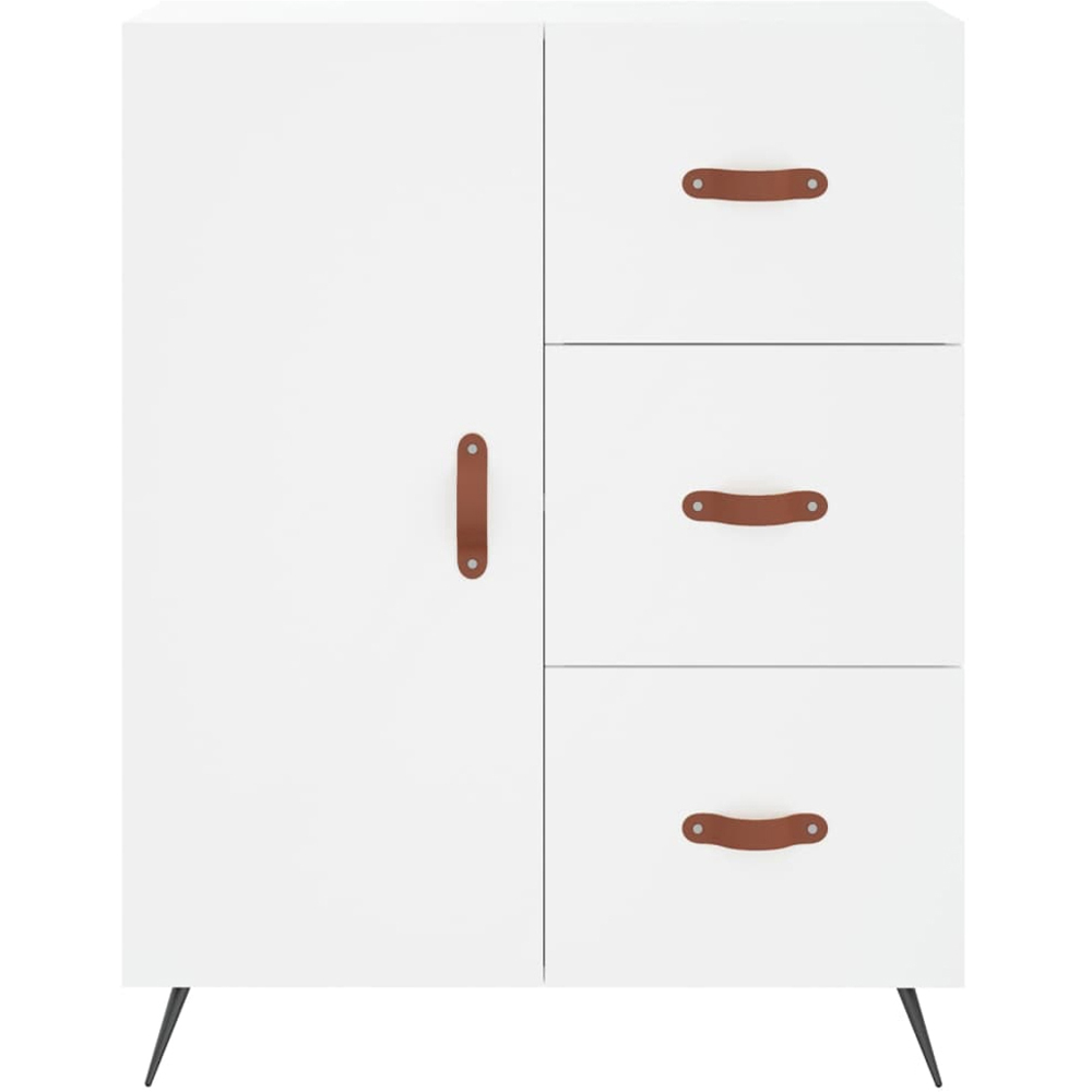 vidaXL Single Door 3 Drawer 3 Shelf White Highboard Image 8