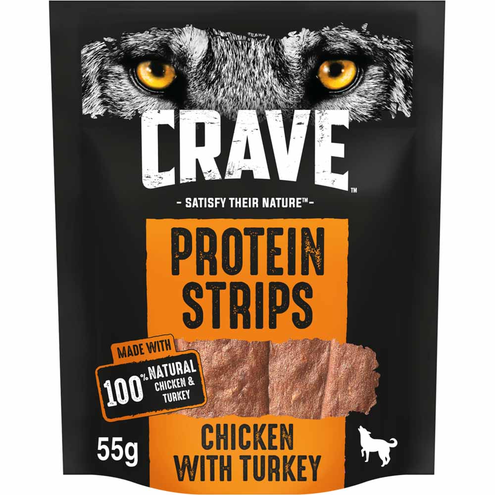 CRAVE Turkey and Chicken Protein Strips 55g Image 1