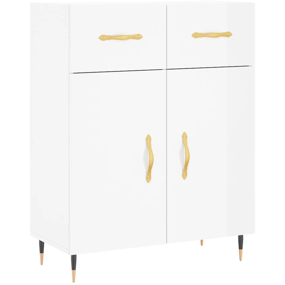 vidaXL 2 Door 2 Drawer White Sideboard Image 2