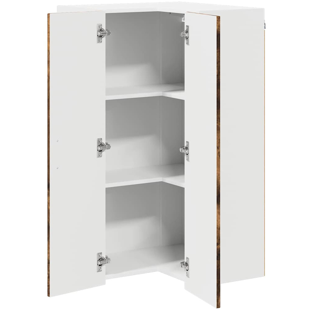 vidaXL 2 Door Smoked Oak Kitchen Wall Corner Cabinet Image 5