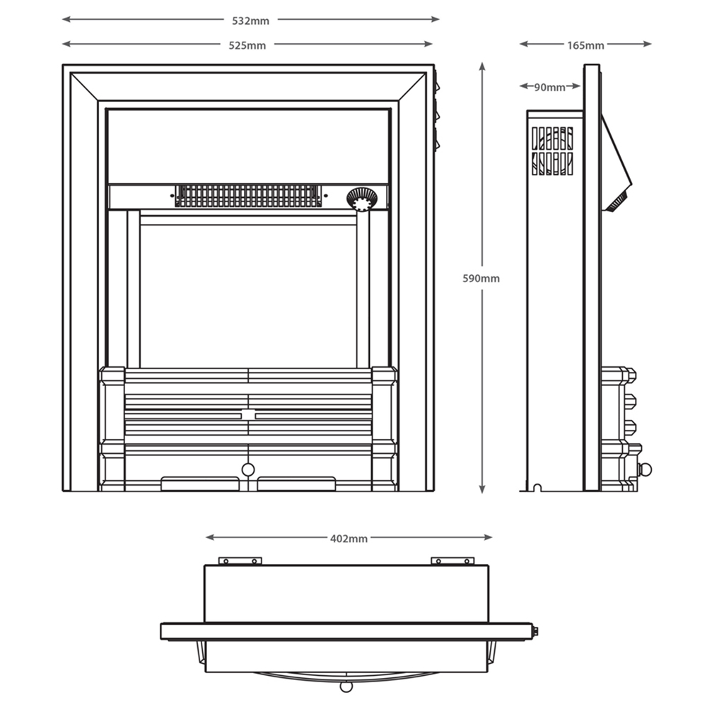 Be Modern Aspen Chrome Electric Inset Fireplace 16 inch Image 3