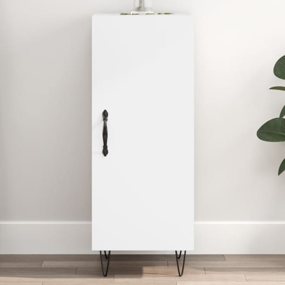 vidaXL Single Door White Sideboard Image 1