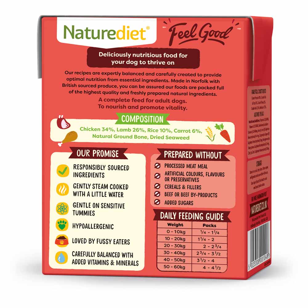 Naturediet Feel Good Chicken and Lamb Dog Food 390g Image 2