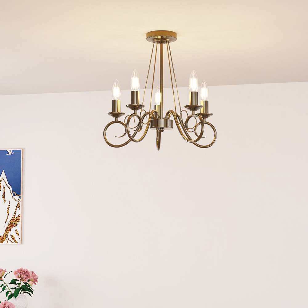 Antiqued Gold Ceiling Light Antique Gold Image 6