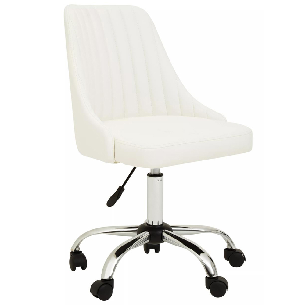 Interiors by Premier Brent Off White Swivel Home Office Chair Image 2