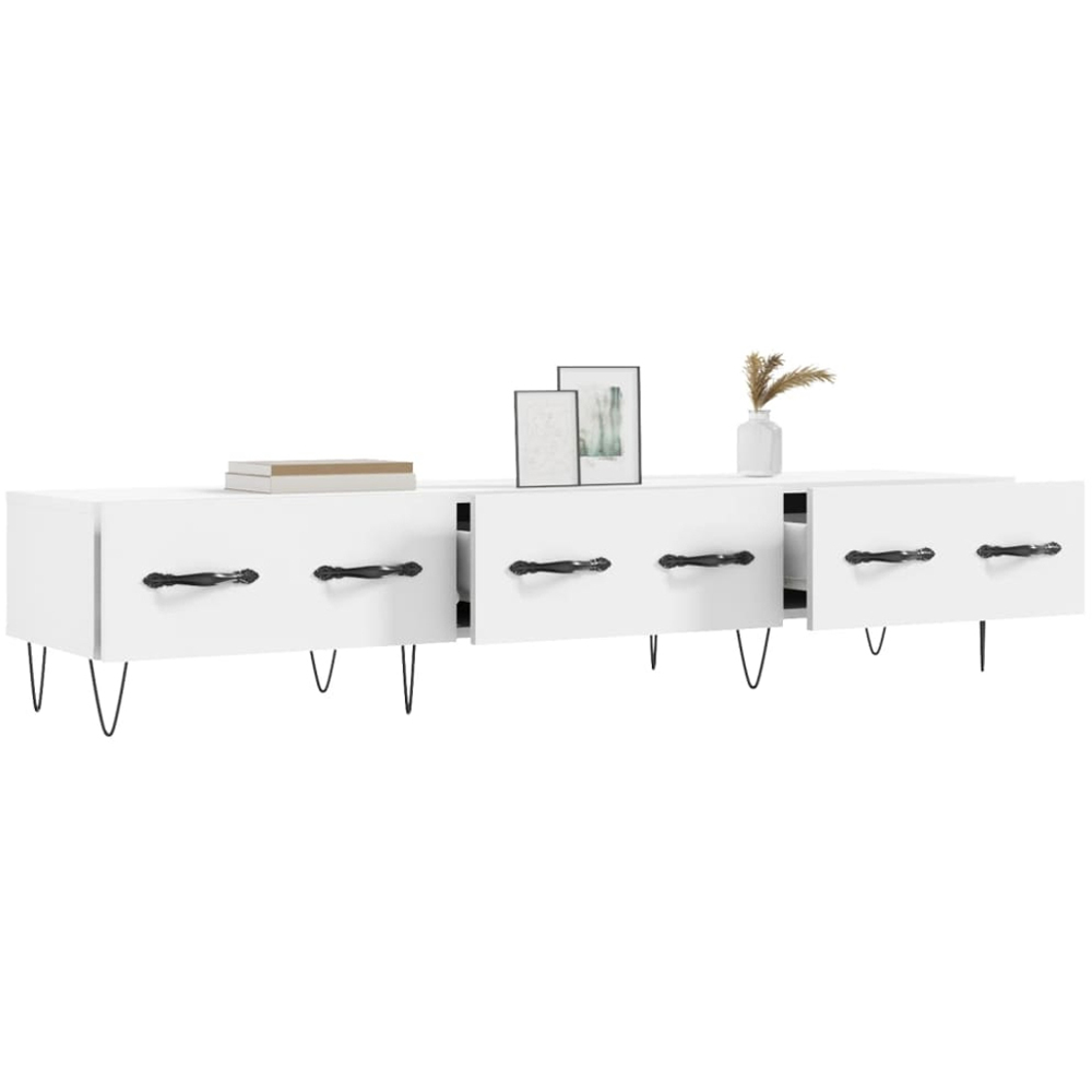 vidaXL 3 Drawer White TV Cabinet Image 4