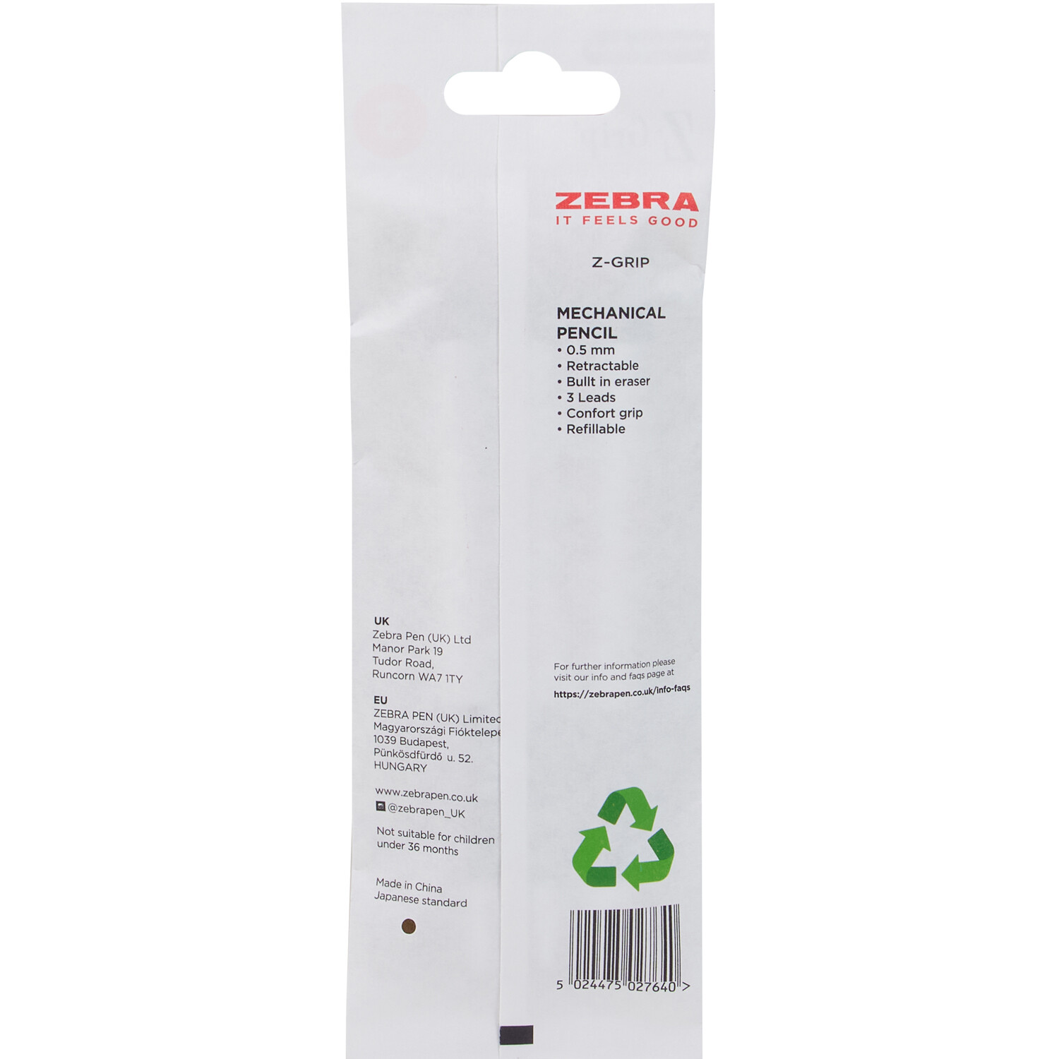 Pack of 3 Zebra Z-Grip Mechanical Pencils Image 2