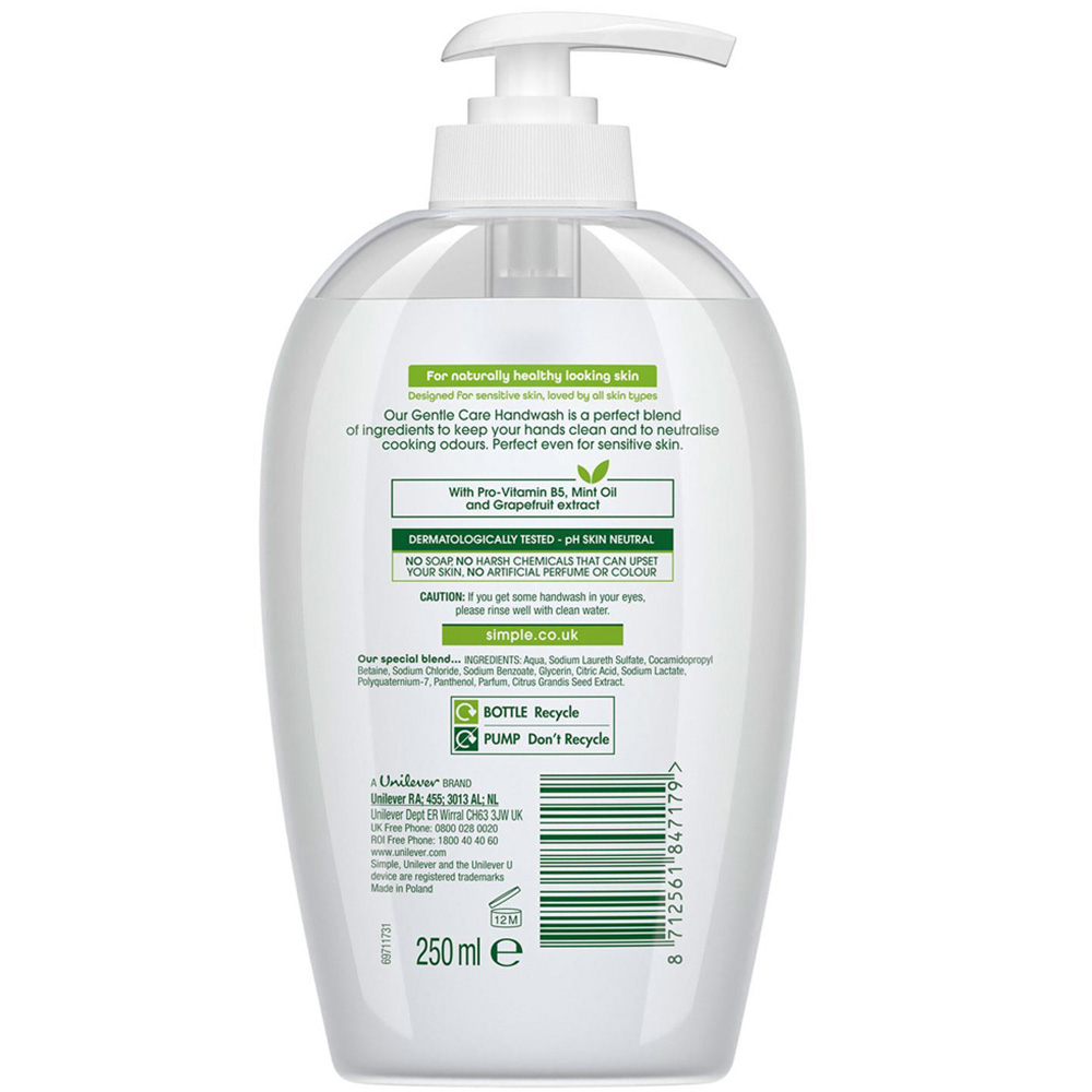 Simple Kind to Skin Mint Oil Hand Wash 250ml 3 Pack Image 3