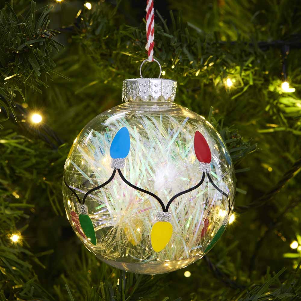 Wilko Merry Encapsulated Tinsel Bauble 6 Pack Image 3