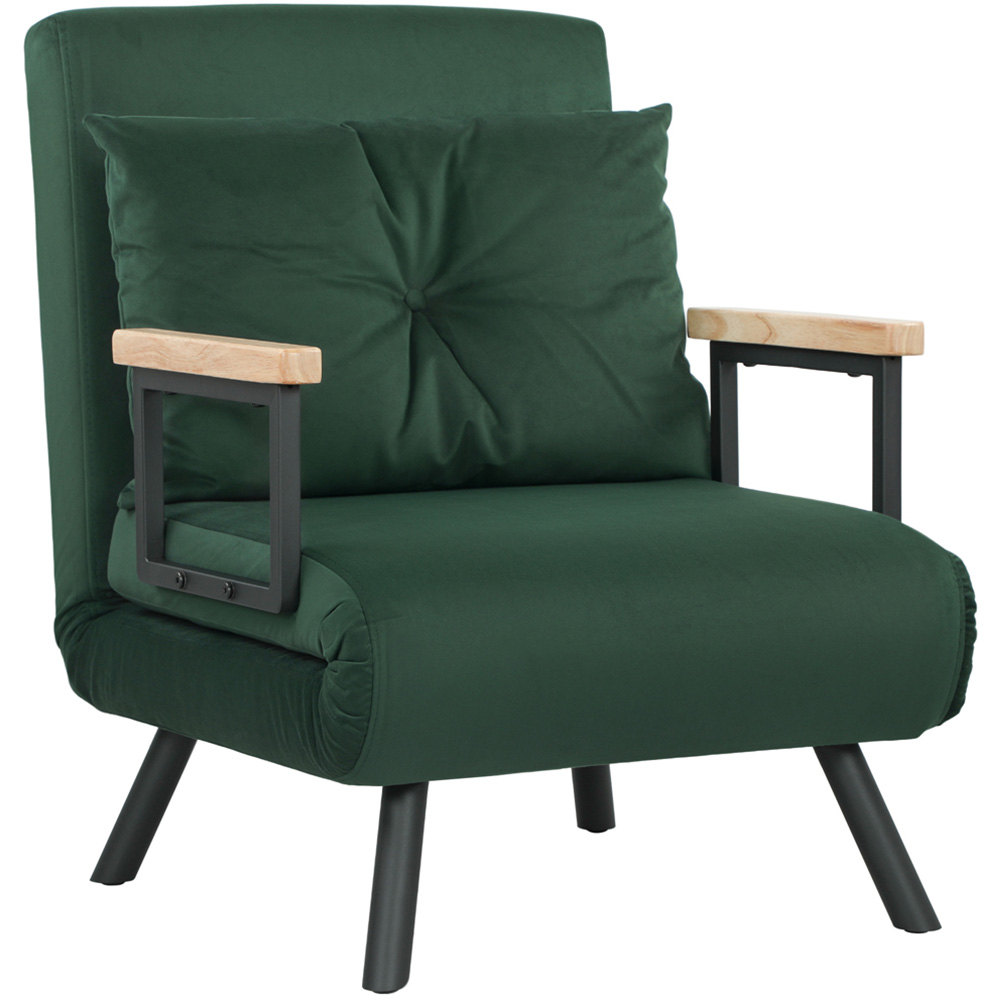 HOMCOM Click Clack Green Single Bed Chair Image 2