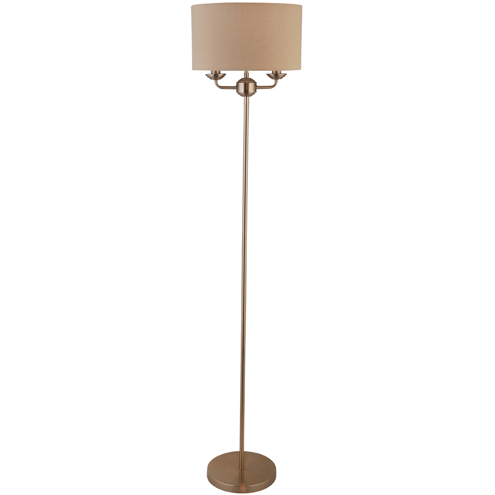 Lighting Collection Tanner Brushed Silver Floor Lamp Image 1
