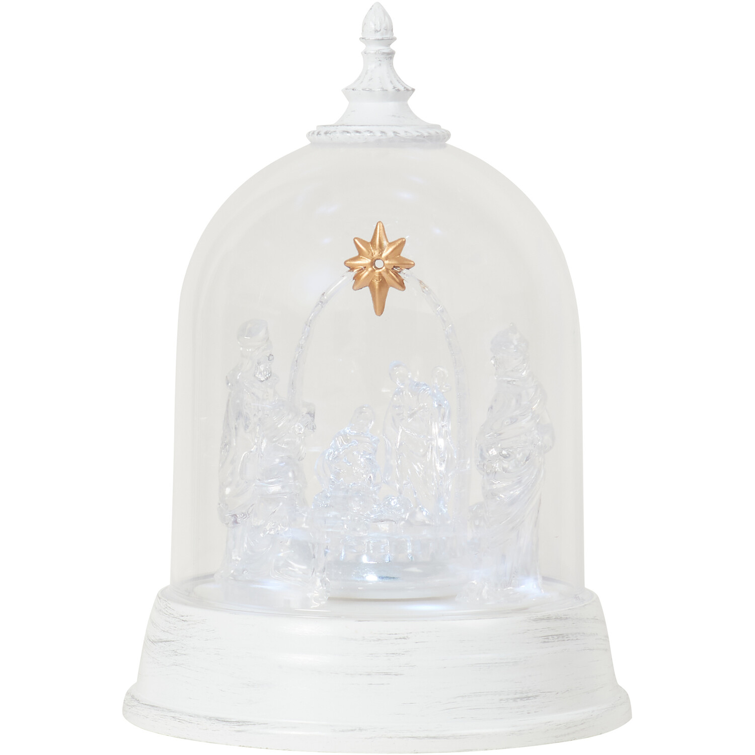 Musical Spinning LED Nativity Scene - White Image 4
