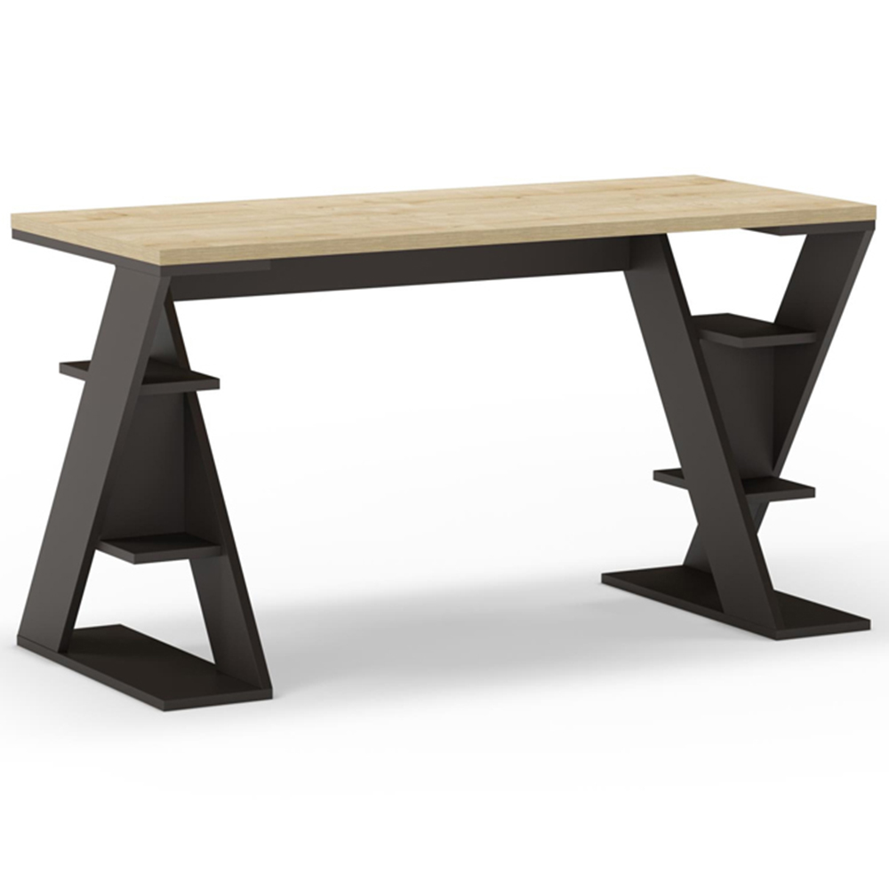 Decortie Papillon 6 Shelf Sapphire Oak Working Table Image 2