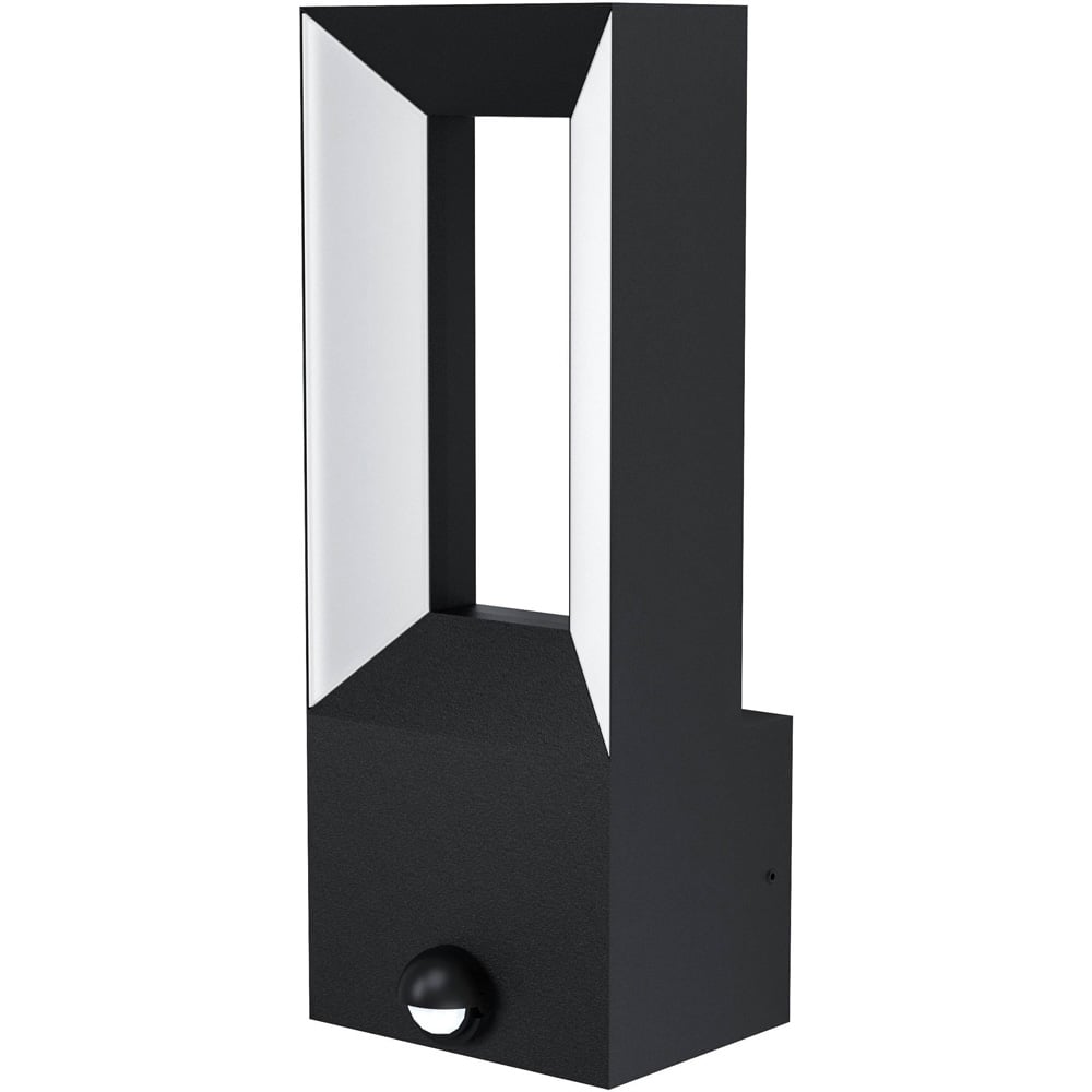 EGLO Riforano Black Exterior Wall Light with Sensor Image 1