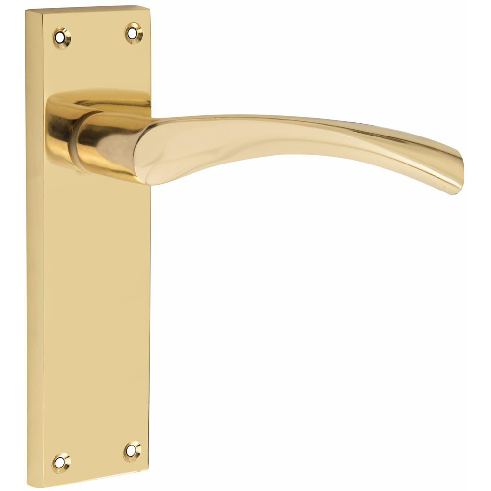 Golden Grace Gold Polished Brass Victorian Scroll Astrid Latch Lock Door Handle 150 x 40mm Image 3