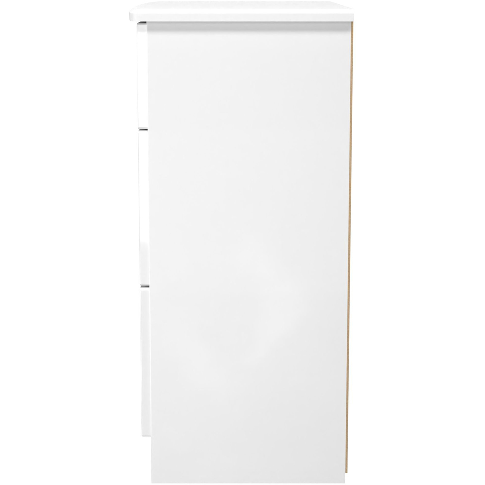 Crowndale Camden 3 Drawer White Gloss and White Deep Chest of Drawers Ready Assembled Image 4