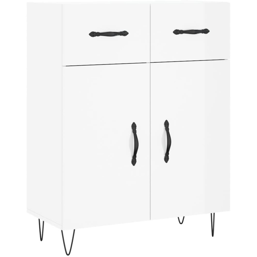 vidaXL 2 Door 2 Drawer White Sideboard Image 2