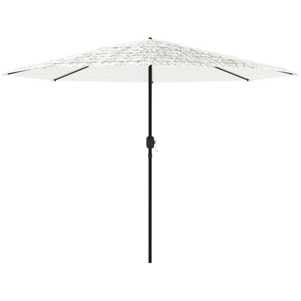 vidaXL White Straw Top Garden Parasol with Steel Pole 3.2m Image 3