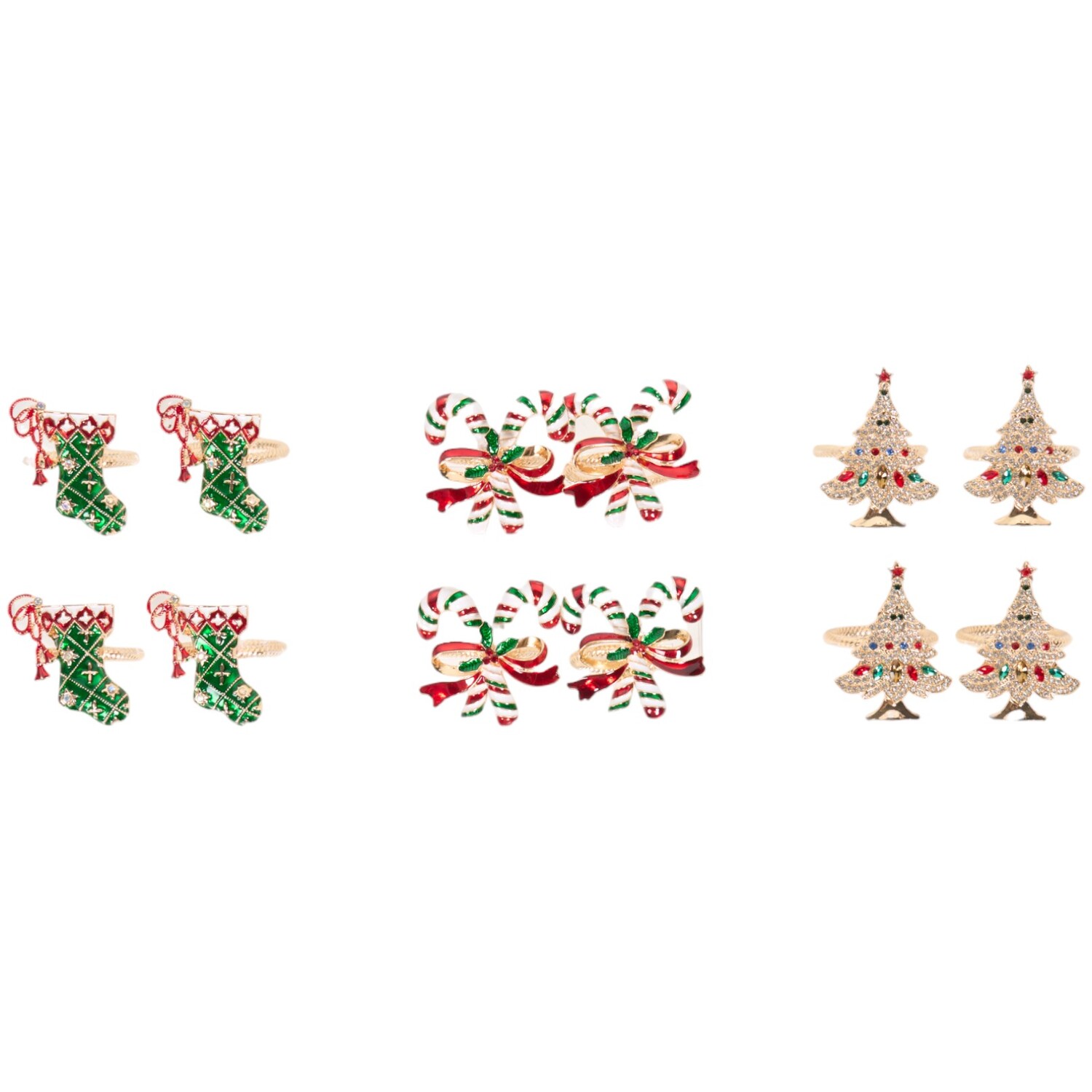 Set of 4 Festive Napkin Rings Image 3