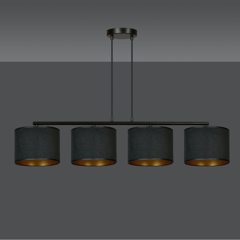 Emibig Hilde 4 Light Black E27 Ceiling Pendant Light Image 5